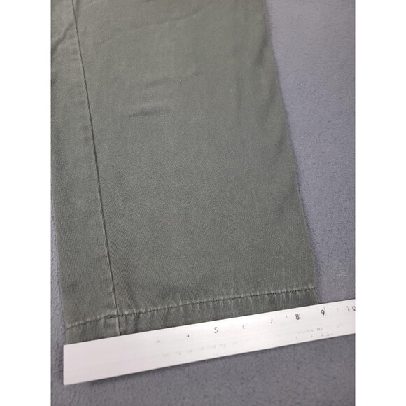 Abercrombie & Fitch Pants Mens 40x32 Green Weathered Chinos Pleated Twill Olive - Picture 4 of 14